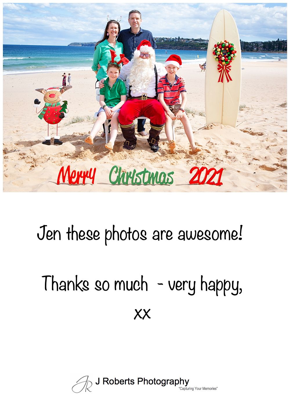 Aussie Santa Photos at Long Reef Beach Customer Feedback 2021